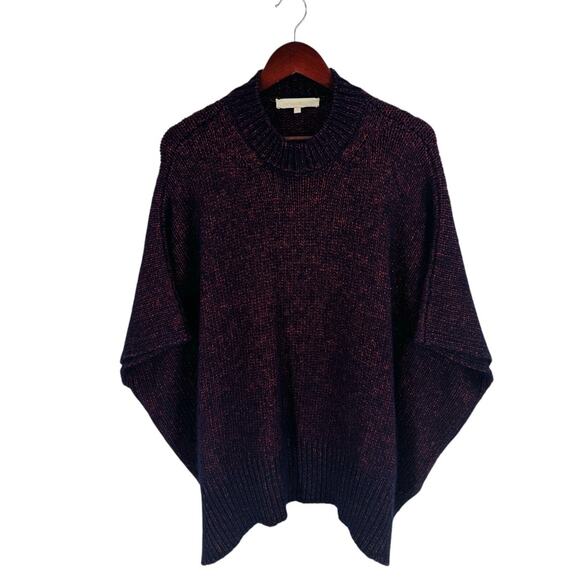 Vanessa Bruno Oversized Knit Poncho Sweater Purple Alpaca Wool Blend Size OS - Picture 1 of 6
